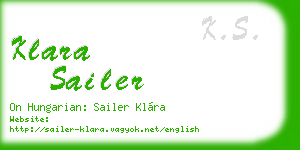klara sailer business card